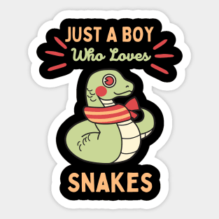 Just A Boy Who Loves Snakes Sticker